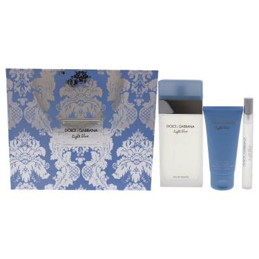Imagem de Conjunto de presente feminino Perfume Dolce & Gabbana Light Blue EDT 90 ml, 3 peças