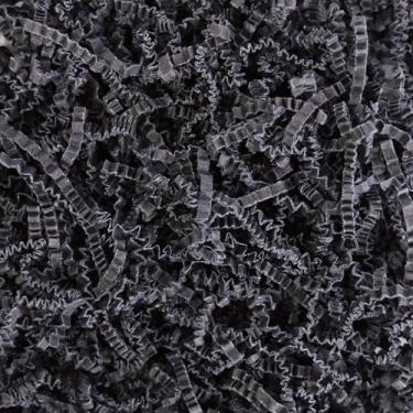 Imagem de Beistle Fragmentos de papel preto – Pacote com 6, enchimento de papel desfiado com corte enrugado para cestas de presente, caixas, embalagem, envio e artesanato, enchimento de cesta decorativa
