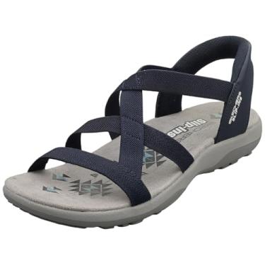 Imagem de Skechers Reggae Slim para mulher - Sandália slip-ins sem elástico com mãos flexíveis, azul, 38 EU