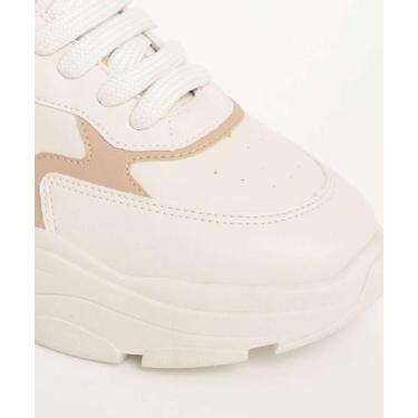 Imagem de Tênis Feminino Chunky Sneaker Recorte Marisa off White-87115, Off whit