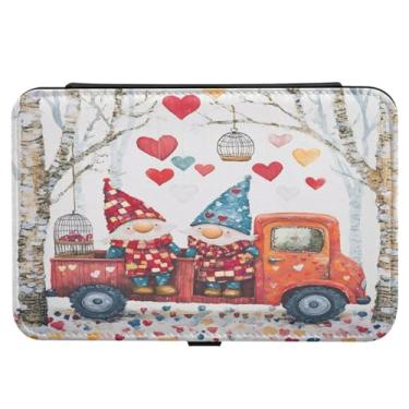 Imagem de Burbuja Caixa de joias de viagem de caminhão para amantes de gnomos dos namorados para mulheres e meninas, organizador de joias portátil de couro sintético para brincos, anéis, colares e pulseiras