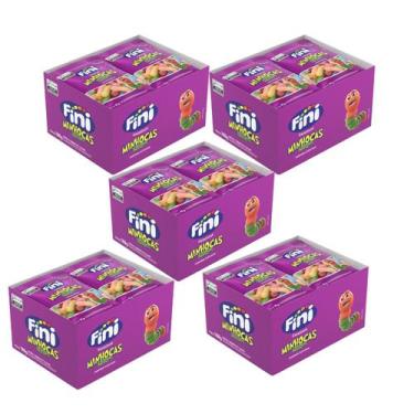 Imagem de Kit Mini Bala De Gelatina Minhocas Azedinhas - 5 Unidades 180g - Fini