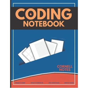 Imagem de Cornell Notes Notebook For Coding: For UI & UX Designers & App Developers | To Sketch, Mind-Map, Write Details & Design in Dot-Grid Full Pages.