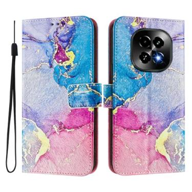 Imagem de Capa carteira para Realme C63 5G, 3 compartimentos para cartão, 1 compartimento para dinheiro, capa flip de couro PU com padrão fofo, capa com fivela magnética à prova de choque, compatível com sem