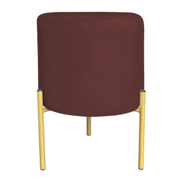 Imagem de Puff Decorativo Soren Suede Marsala Pés de Ferro Dourado - Pallazio