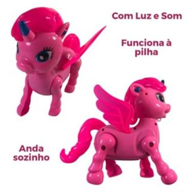 Imagem de Unicórnio de Brinquedo com Luz e Som - Anda Sozinho - Várias Cores - T