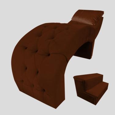 Imagem de Maca De Maquiagem E Estética + Escada e Almofada Lisa TerraCota