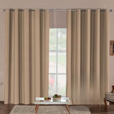 Imagem de Cortina Blackout Premium Corta Luz Total Com Isolamento Térmico E Acústico Tecido Durável Para Qualquer Ambiente(AVELÃ,5,00M x 2,80M)