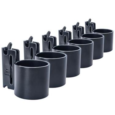 Imagem de MorScan Pacote com 6 suportes de ferramentas de aço E-Track, ganchos de tubo circular de 5 cm, organizador de ferramentas resistentes para manter ancinhos, pás, vassouras, ferramentas estáveis