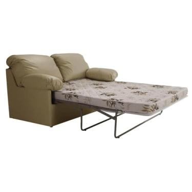 Imagem de Sofá-cama Casal 3 Lugares Herval Alpes, Corino Bege, 155 cm