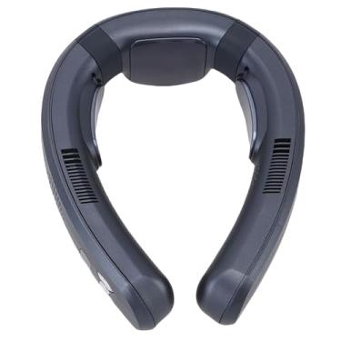 Imagem de Asixxsix Ventilador de Pescoço Portátil, Aquecimento Semicondutor e Refrigeração de Ventilador Sem Lâmina,3Velocidades, Bateria de 10000 MAh Operada por Ventilador Pessoal Vestível (Azul-marinho)