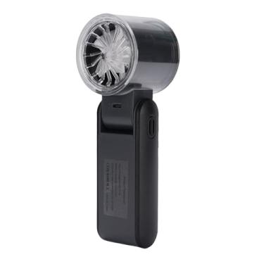 Imagem de Asixxsix Ventilador portátil de mão, mini ventilador operado por bateria recarregável de 4000mAh com tela de LED e design dobrável, para viagens em ambientes internos e externos (Preto)