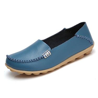 Imagem de Mocassim feminino VenusCelia confortável sem salto, Azul, 10.5