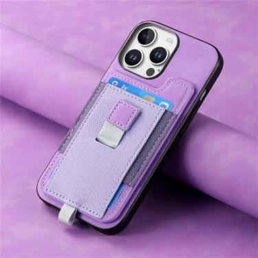 Imagem de YOGISU Capa de celular magnética destacável com porta-cartões para iPhone 16 Pro Max (para iPhone 16 Pro Max/roxa)