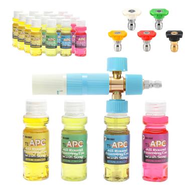 Imagem de Tool Daily Canhão de espuma de sabão original para lavadora de pressão, pacote com 20 sabonetes espumantes para lavagem de carro, 5 pontas de bocal de lavadora elétrica, conexão rápida de 1/10.2 cm