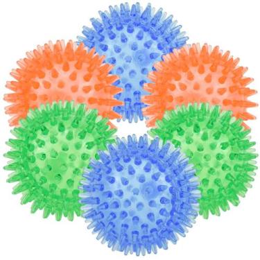 Imagem de Brinquedo para cães LECHONG Squeaky Spiky Ball para limpeza de dentes,