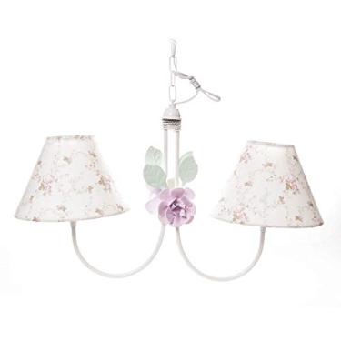 Imagem de Lustre 2L Simples 2 Flores G Rosa Quarto Bebê Infantil