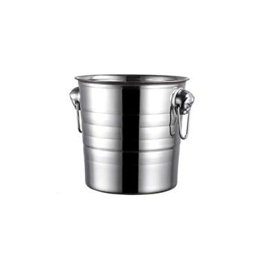 Imagem de Balde de gelo balde de gelo de aço inoxidável balde de champanhe, balde de vinho tinto, balde de gelo cubo de gelo bar balde de cerveja barril LCE (A, médio)