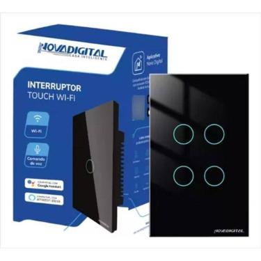 Imagem de Interruptor Touch Inteligente 4 Botões Wifi Novadigital 4X2