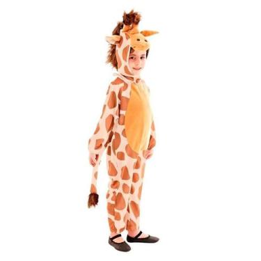 Imagem de Fantasia Girafa Infantil Com Gorro - Sulamericana, M 3 - 4 