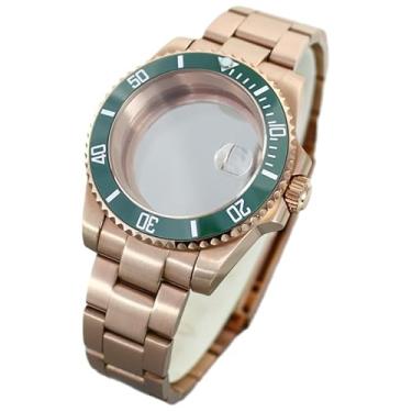 Imagem de Caixa de aço para relógio de 40 mm, moldura de cerâmica de vidro safira para movimento Seiko NH35 NH34 36 2824 Miyota8215, Tampa inferior de vidro 3, For Miyota8215 8205 Movement, Caixa de relógio de