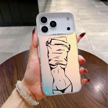 Imagem de Capa de telefone compatível com iPhone 17 de 6,3 polegadas, design de padrão de beleza sexy, capa protetora de TPU transparente e macia, à prova de choque, adequada para iPhone 17 Pro Max/16/15/14/13