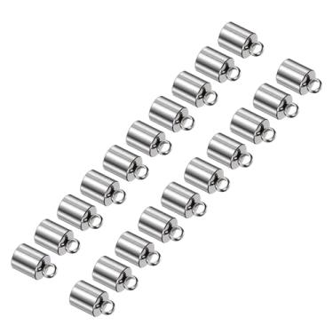Imagem de CoCud 20 peças de tampas de extremidade de cabo de 5 mm de diâmetro interno tampas de extremidade de barril cor de aço inoxidável