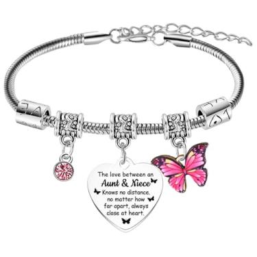 Imagem de Wimeiren Pulseira Aunt Niece para mulheres, pulseira de sobrinha, presente de Dia das Mães para tias, presentes de Natal para tias, melhores tias, presente para mulheres