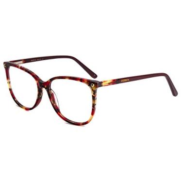 Imagem de Óculos clássicos sem prescrição médica, lentes transparentes, armação para mulheres, redondo, vermelho