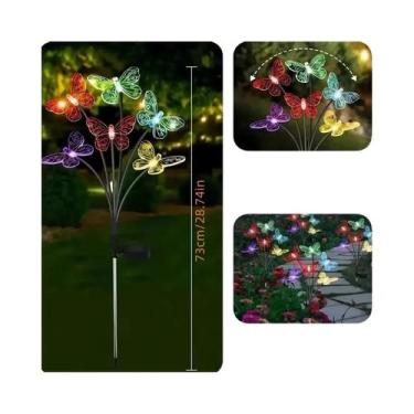 Imagem de Luzes Solares LED Em Forma De Borboleta Com 6 Cabeças, 2 Modos, Decora