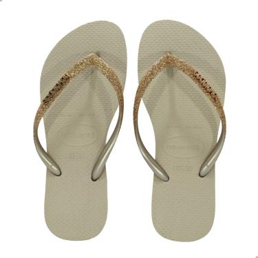 Imagem de Chinelo Feminino Havaianas Slim Glitter II Fc-Areia Dourado