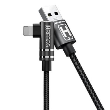 Imagem de Cabo Tecido 1.2m 3.1A plug lateral -Hrebos