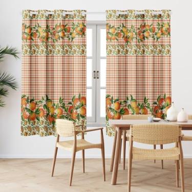 Imagem de Cortina De Cozinha 2,00 X 1,50 Modelos Modernos E Práticos (LARANJA COM LARANJEIROS)