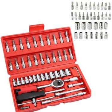 Imagem de Kit Tf Imports de Ferramentas Multiuso com 46 Peças e Maleta Ant46 Cor