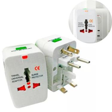 Imagem de Kit 2 Adaptador Tomada Universal Para Viagem Internacional 110/220