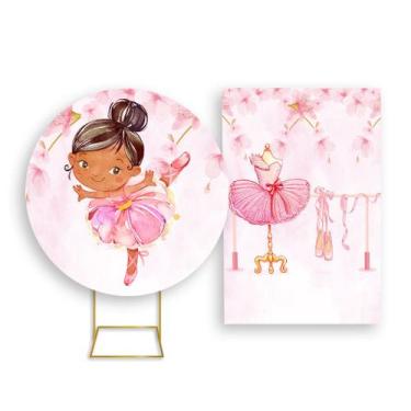 Imagem de Painel De Festa Redondo 1,50x1,50 + Painel Vertical 1,50x2,20 - Bailar