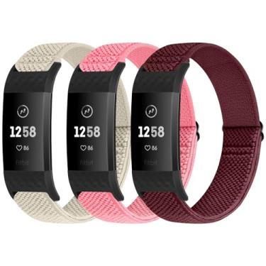 Imagem de Puhuite Pulseiras de substituição compatíveis com Fitbit Charge 2 para mulheres e homens, edição clássica e especial ajustáveis de nylon elástico para Fitbit Charge 2