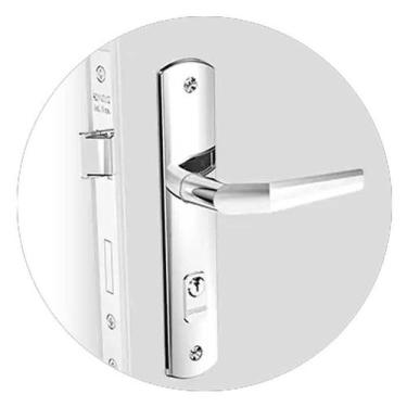 Imagem de Fechadura Externa Soprano Popline Reta Cromada 40X53