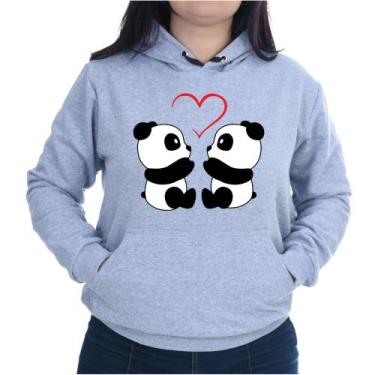 Imagem de Blusa Moletom Feminino Canguru Flanelado Casual 2 Panda - Markelly, Ci