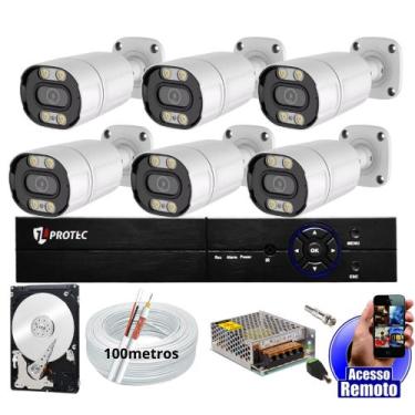 Imagem de kit Cftv 6 Câmeras De Segurança Colorida Dia Noite Full Color 1080p Dv