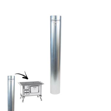 Imagem de Cano 50cm Em Aço Galvanizado 110mm Para Chaminé Fogão à Lenha Lareira 