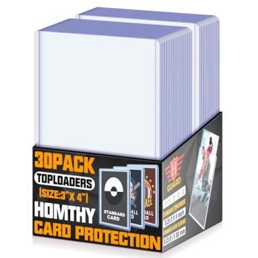 Imagem de 30 capas de cartas para cartões colecionáveis, protetores de cartão de moeda grossos e rígidos para cartões de crédito apto para cartões padrão, cartões de beisebol, cartões esportivos, cartões MTG, cartões Yugioh