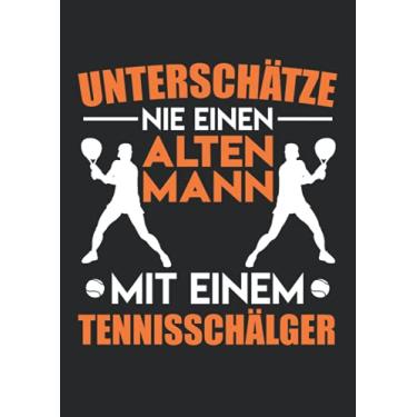 Imagem de Notizbuch A4 dotted, gepunktet, punktiert mit Softcover Design: Tennis Rentner Geschenk alter Mann Tennisspieler Rentner: 120 dotted (Punktgitter) DIN A4 Seiten