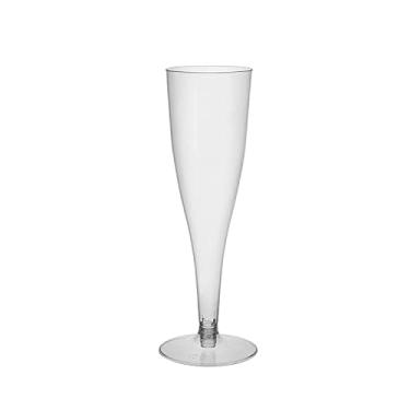 Imagem de Party Essentials Taças de champanhe descartáveis clássicas de plástico transparente de 2 peças para coquetéis, bar Mimosa, casamento, artigos de festa de chuveiro, 127 g, 20 unidades