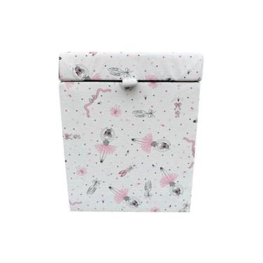 Imagem de Puff baú quadrado 1 lugar 36x36 cm bailarina - NEGROMONTE STORE