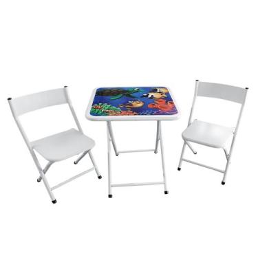 Imagem de Jogo de Mesa e cadeira Infantil - Wrm Metal, Branco