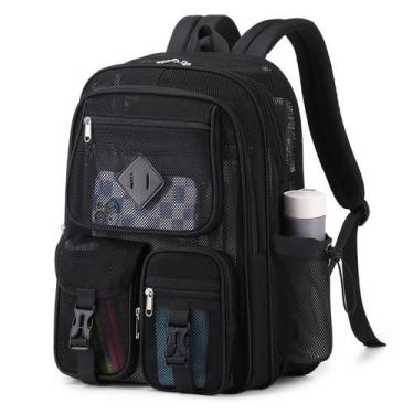 Imagem de Mochila Escolar MOONBABY Mesh Preta - Alta Resistência