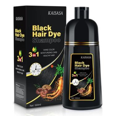 Imagem de Shampoo de Tintura de Cabelo IIIMEIDU 3 em 1 - Preto Natural 500ml - C