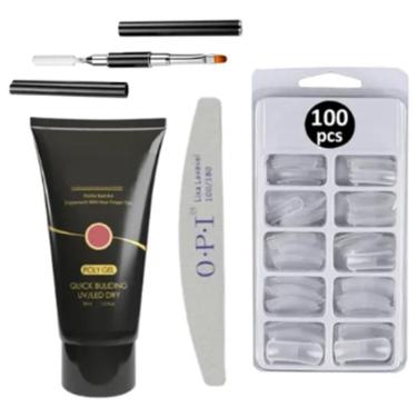Imagem de Kit Unha Gel Poligel Polygel Unhas Molde F1 Pra Alongamento
