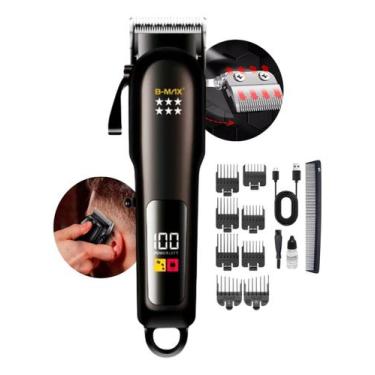 Imagem de Máquina De Cortar Cabelo Com 6 Pentes E Indicador De Bateria - DE IMPO